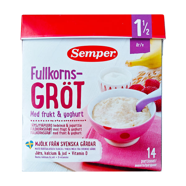 Semper Fuldkornsgrød med Frugt & Yoghurt 1.5 år | Scandea.dk