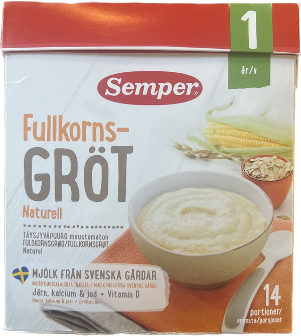 Semper Fuldkornsgrød Naturell 1 år | Scandea.dk