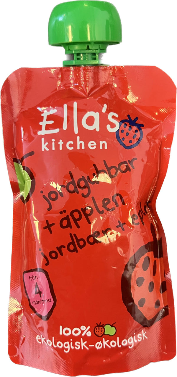 Ella's Kitchen Babymos jordbær æble fra 4 mdr.