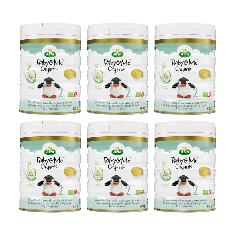 Arla Baby & Me Økologisk A2 tilskudsblanding 2 600g x 6 stk