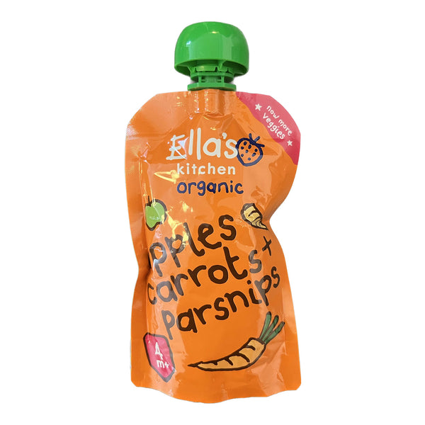 Ella's Kitchen Organic Babymos æbler, gulerødder, pastinak fra 4 mdr.