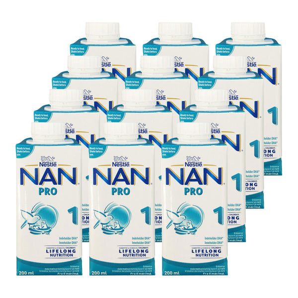 Nestlé&nbsp;NAN Pro 1 drikkeklar 200 ml 12Pack-Scandea.dk