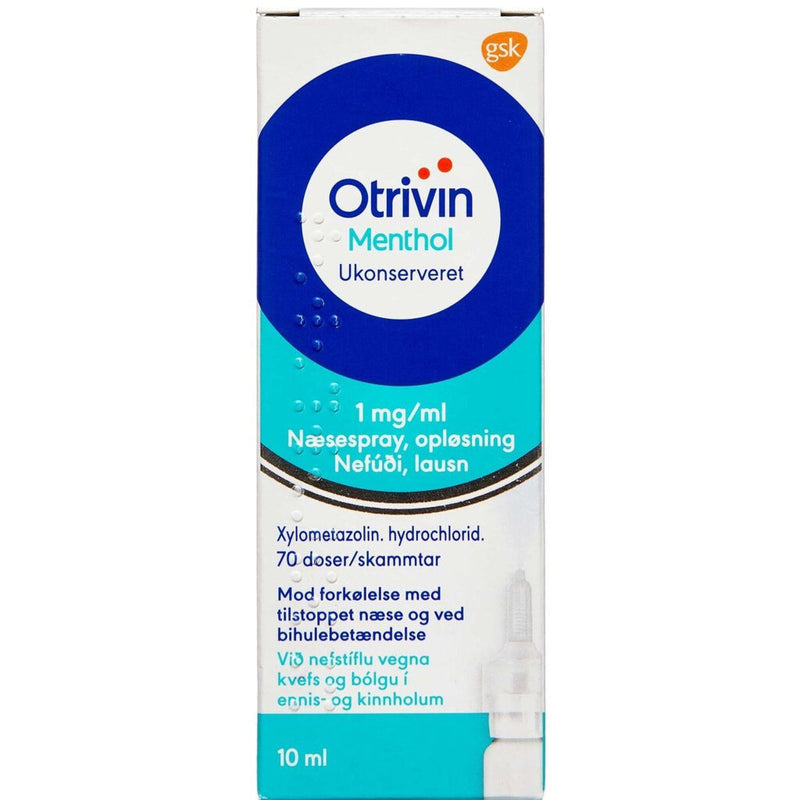 Otrivin Menthol Ukonserveret 1mg/ml 10ml