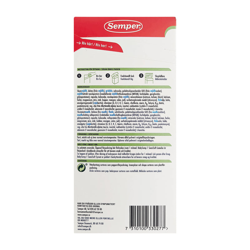 Semper BabySemp SensiSoft 1 modermælkserstatning 700g x 8stk.