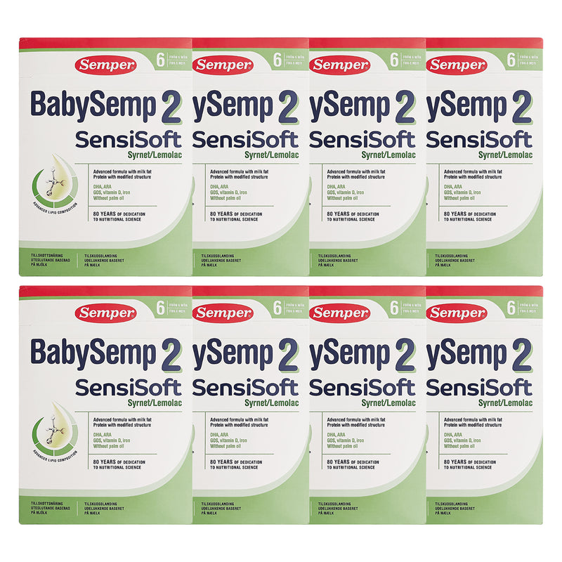 Semper BabySemp 2 SensiSoft Syrnet Tilskudsblanding fra 6 måneder 700g x 8 stk.