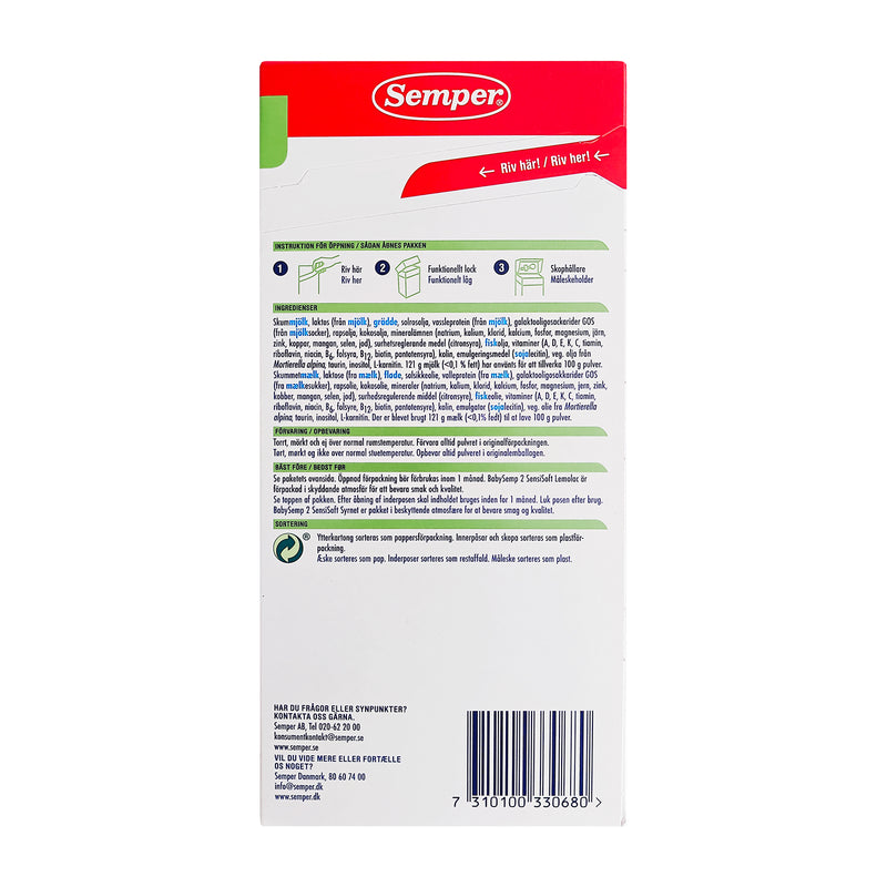 Semper BabySemp 2 SensiSoft Syrnet Tilskudsblanding fra 6 måneder 700g