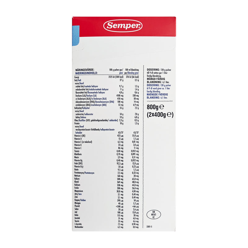 Semper BabySemp 1 modermælkserstatning 0+ 4x800g