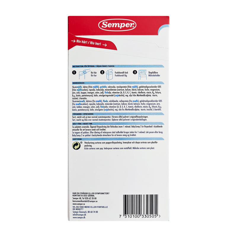 Semper BabySemp 2 Tilskudsblanding fra 6 mdr. 800g x 4stk.