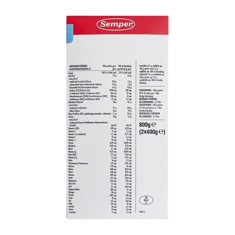 Semper BabySemp 2 Tilskudsblanding fra 6 mdr. 800g x 4stk.