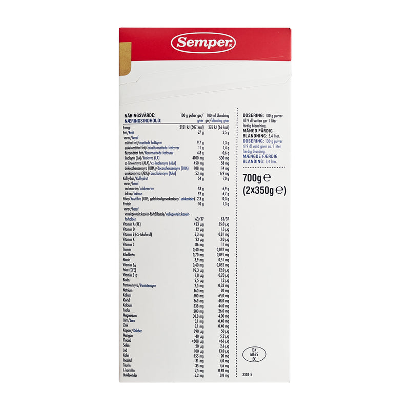 Semper BabySemp 1 SensiPro+ Modermælkserstatning 0+ 700g