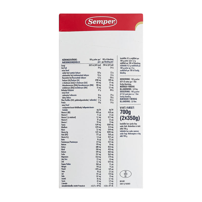 Semper BabySemp 2 SensiPro+ tilskudsblanding 6+ måneder 700g