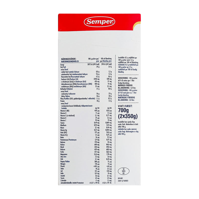 Semper BabySemp 2 SensiPro+ tilskudsblanding fra 6 mdr 700gx4stk.
