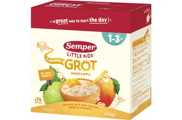 Semper Flerkornsgrød mango & æble 1-3 år-1