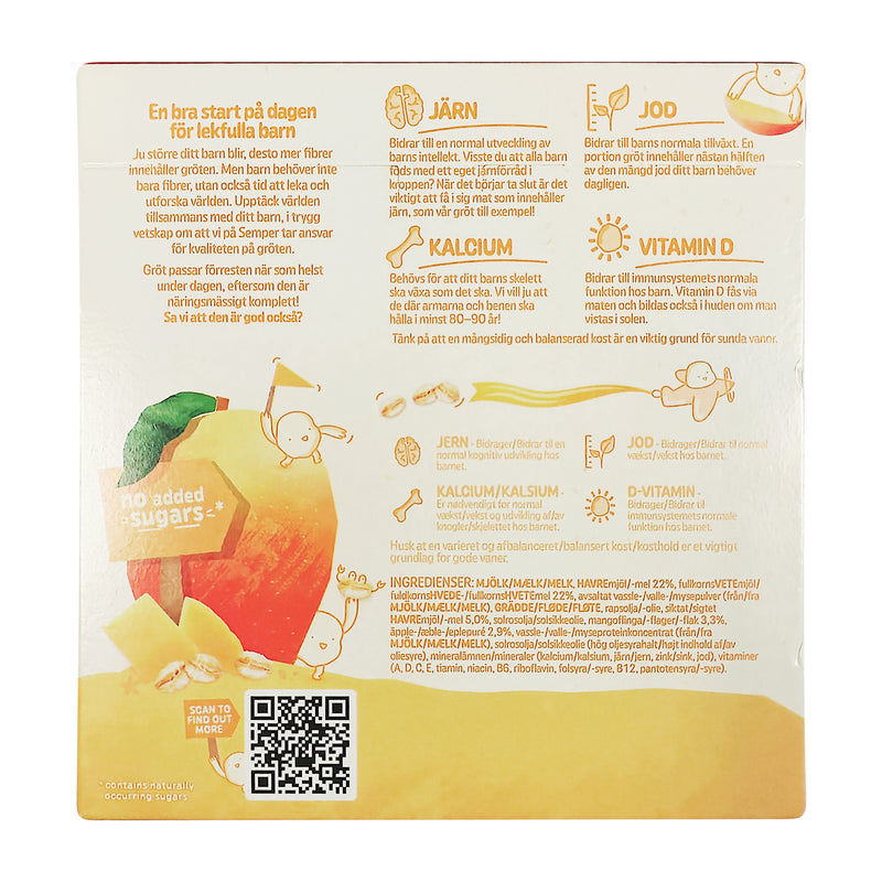 Semper Grød 1-3 år - Flerkornsgrød Mango & Æble 470g