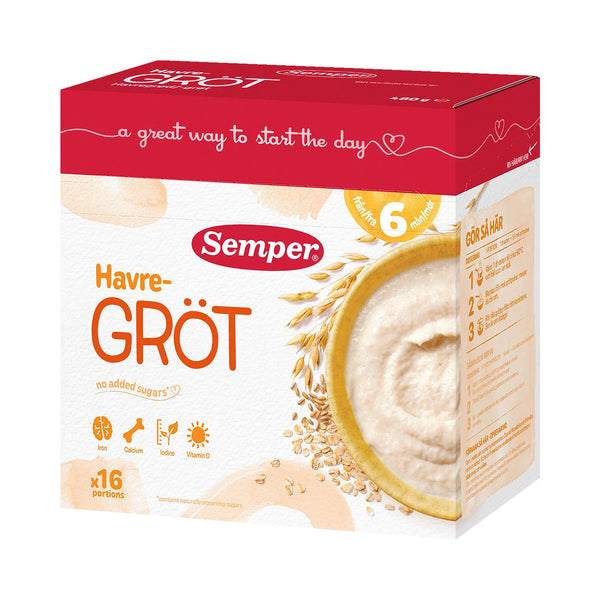 Semper Grød 6 måneder Havregrød Mild & Naturel 480g