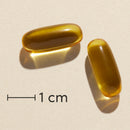 Biosym OmniOmega EPA-GLA+ 100 Kaps Actual capsule size (scale: 1 cm)
