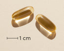 Biosym OmniOmega O-3 60 Kaps Actual capsule size (scale: 1 cm)