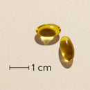 Biosym OmniVita D Forte 120 Kaps Actual capsule size (scale: 1 cm)