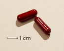 Biosym OmniVita Q10 Energy 100 Kaps Actual capsule size (scale: 1 cm)