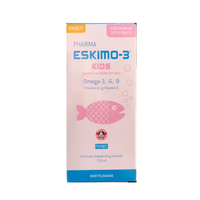 Eskimo-3 fiskeolie Kids Tutti Frutti 210 ml | Scandea.dk