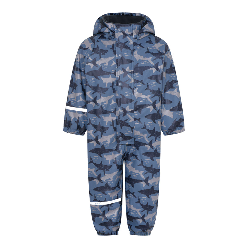 CELAVI Rainwear Suit -AOP, w. Fleece Dark