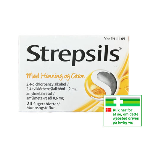 Strepsils Honning & Citron  0,6+1,2 mg 24 stk