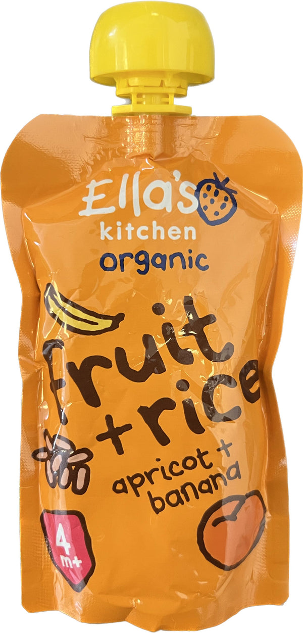 Ella's Kitchen Organic Babymos  frugt + ris, abrikos banand fra 4 mdr.